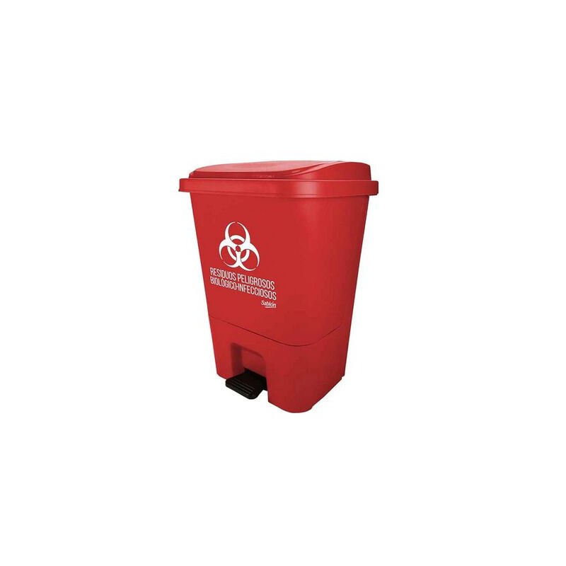 BOTE SABLON 8519RJ DE PLASTICO ROJO PARA RESIDUOS PELIGROSOS CAPACIDAD DE 17 L