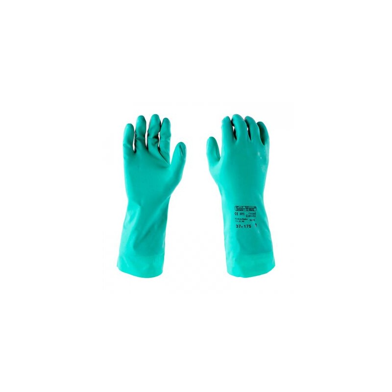 Guante Ansell SolVex Nitrilo Flocado Resistente Quim 15mil T8