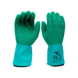 GUANTE ANSELL GLADIATOR FORRO DE ALGODON CRECUBRIMIENTO DE LATEX VERDE T8