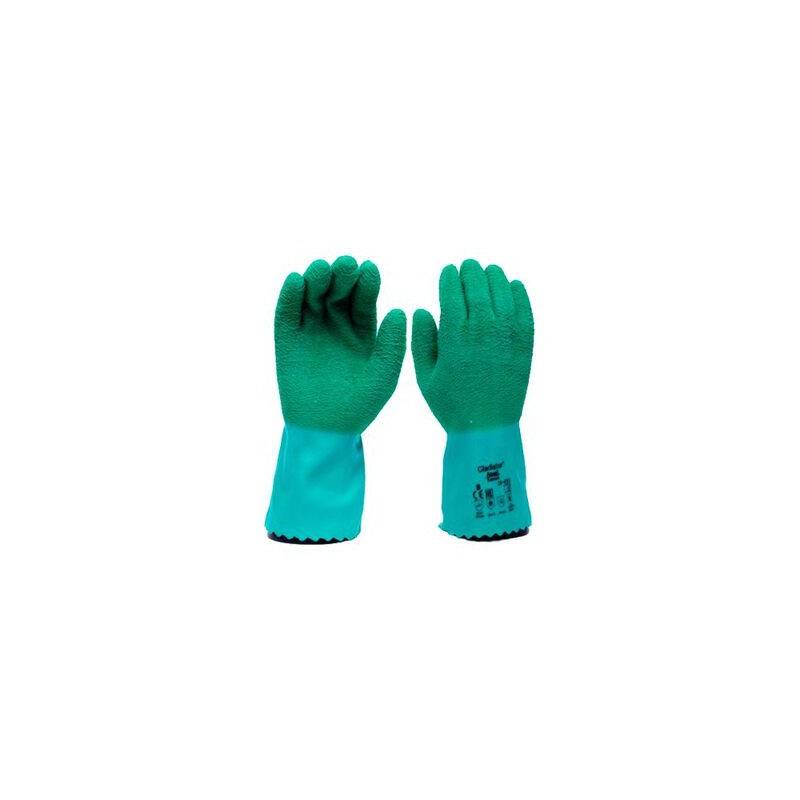 GUANTE ANSELL GLADIATOR FORRO DE ALGODON CRECUBRIMIENTO DE LATEX VERDE T8