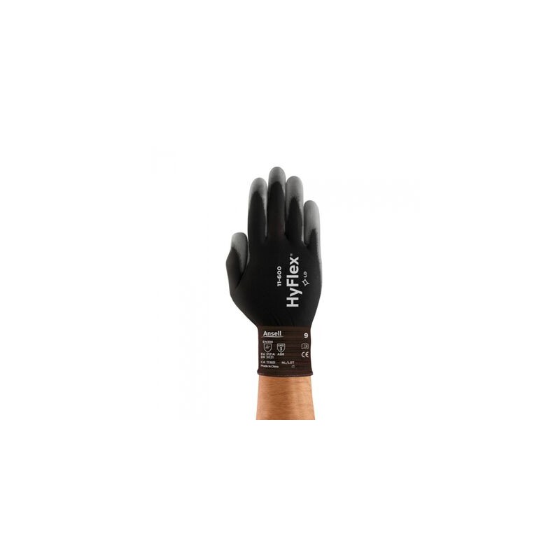 Guante Ansell Hyflex Lite Forro de Nylon CRecubrimiento de Pu GrisNegro Cal 15 T7