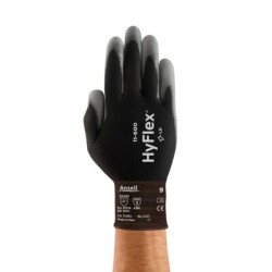 Guante Ansell Hyflex Lite Forro de Nylon CRecubrimiento de Pu GrisNegro Cal 15 T9