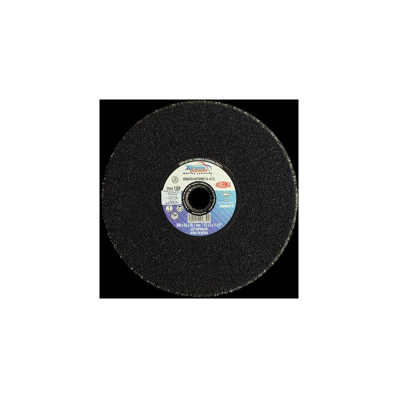 RUEDA AUSTROMEX 1329 ABRASIVA RESINOSA PARA ESMERILADO DE ACERO TIPO 1 DIMENSION 300X50X38.10 ESPECIFICACION 5ZZ16P4B25K