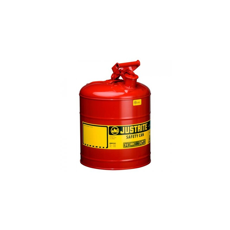BIDON DE SEGURIDAD JUSTRITE TIPO I DE ACERO ROJO CAP 19 L C/MANGO DE OSCILANTE