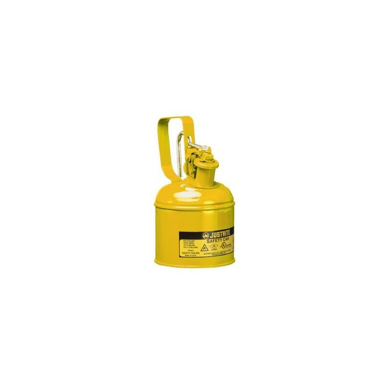 BIDON DE SEGURIDAD JUSTRITE TIPO 1 DE ACERO AMARILLO CAP 1 L C/MANGO DE GATILLO