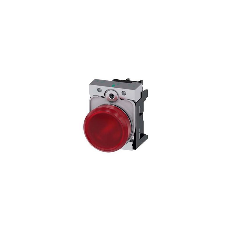 LAMPARA DE SEÑALIZACION SIEMENS 3SU11526AA201AA0 22 MM REDONDO METAL BRILLANTE ROJO LENTE LISO 24 V ACDC BORNE DE TORNILLO