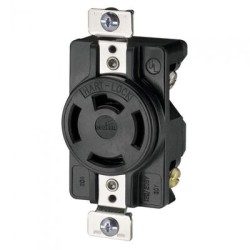 Receptaculo Sencillo Arrow Hart 7410b 4p4h 20a 3øy 120208vca Negro
