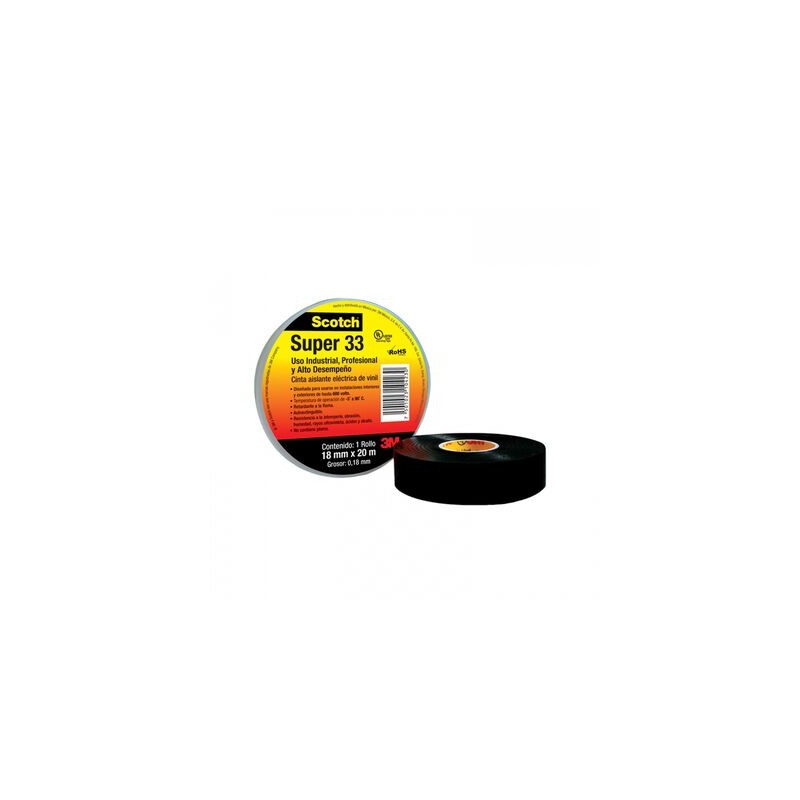 Cinta Aislante 3m Scotch Super 33 Nacional Color Negro