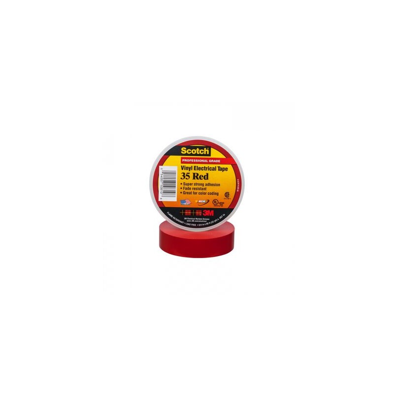 CINTA ELECTRICA 3M 80610833909 35 ROJO DE 34 IN X 66 FT