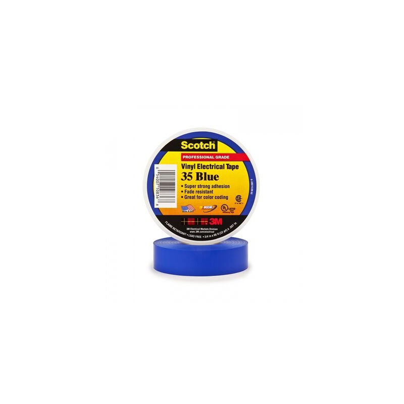 Cinta Electrica 3m 80610833925 Scotch 3m 35 de PvcPolivinilo CAdhesivo de Caucho Azul 34 In X 66 Ft